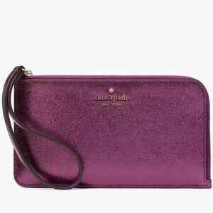 Kate Spade Lucy Metallic Medium Purple Wristlet